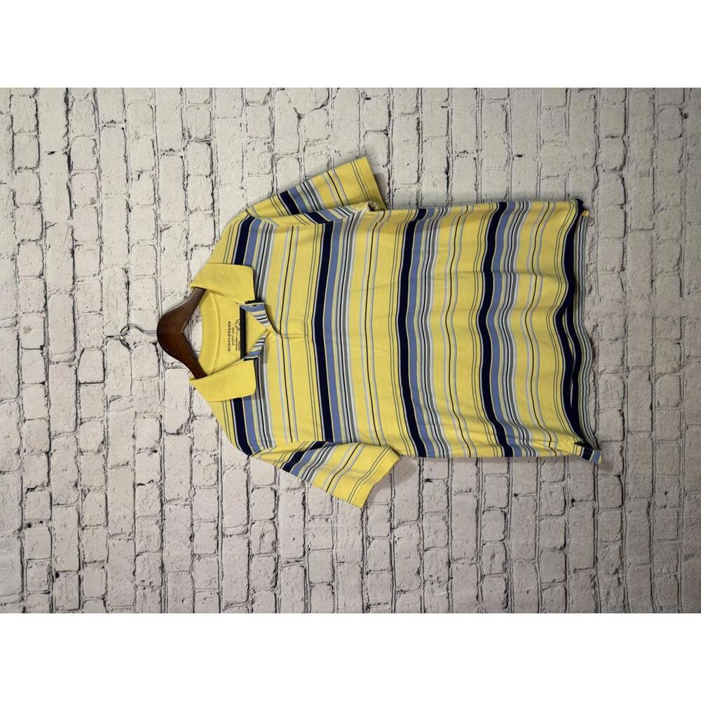 Saddlebred Perfect Polo Shirt - Yellow‎ Striped Men's Polo